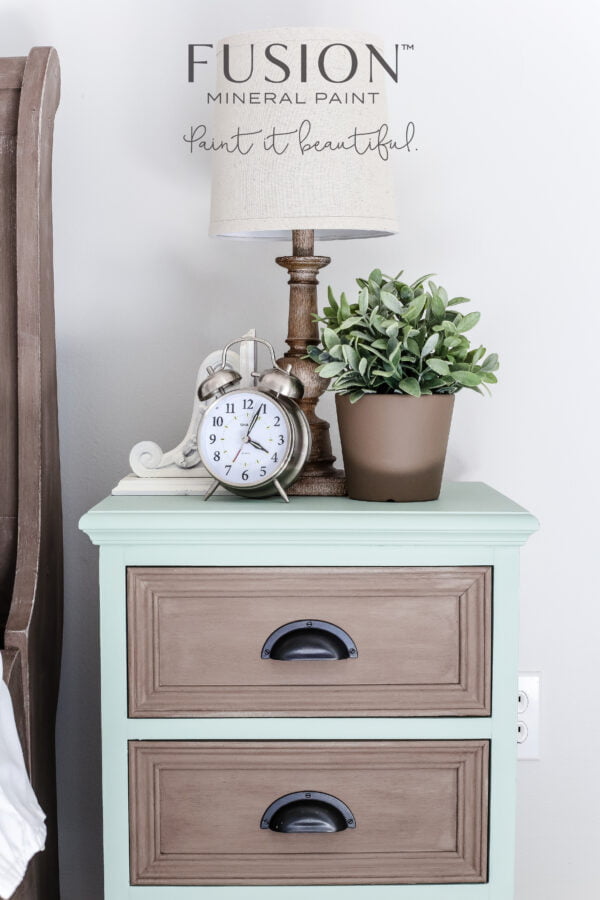 A bedside cabinet painted with the Brook Fusion mineral paint.