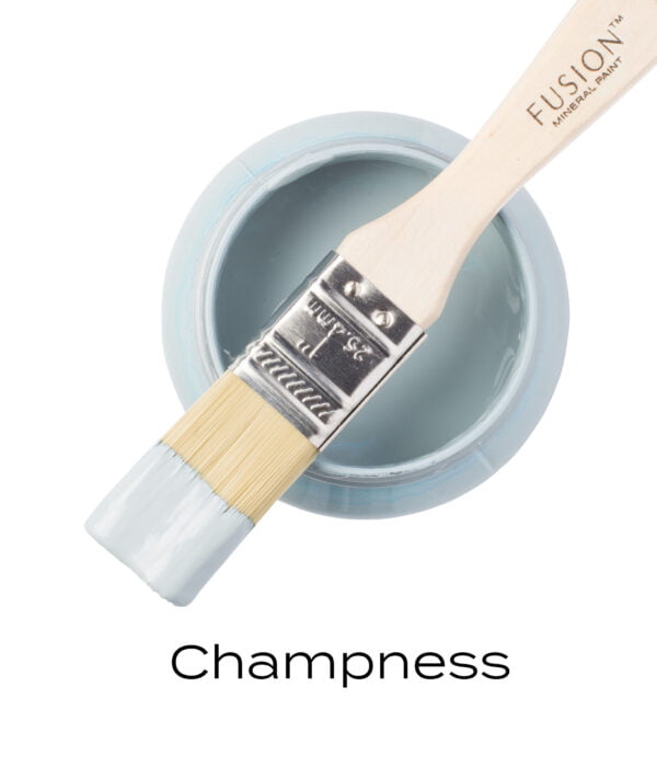 Angled Brush on top of an open pint of Champness Fusion mineral paint.