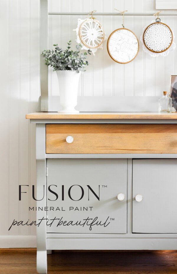 Furniture painted with the Eucalyptus Fusion mineral paint.