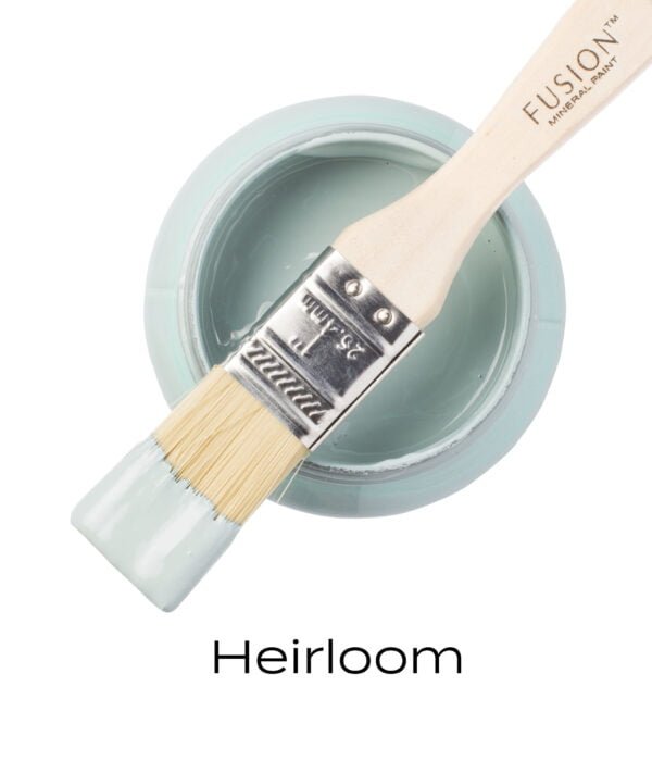 Angled Brush on top of an open pot of Heirloom Fusion mineral paint.