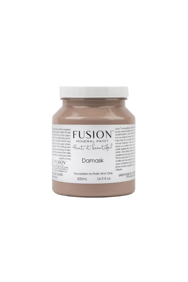 A pint of Fusion Damask showing label with size and weight.